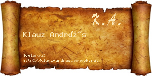 Klauz András névjegykártya