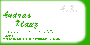 andras klauz business card